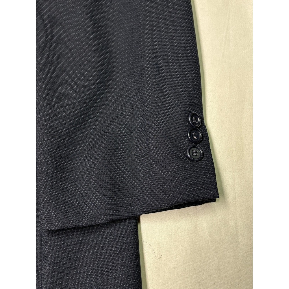 Hugo Boss Mens 46R Double Breasted Blazer Navy Blue Virgin Wool Celsius Omega - Picture 3 of 15